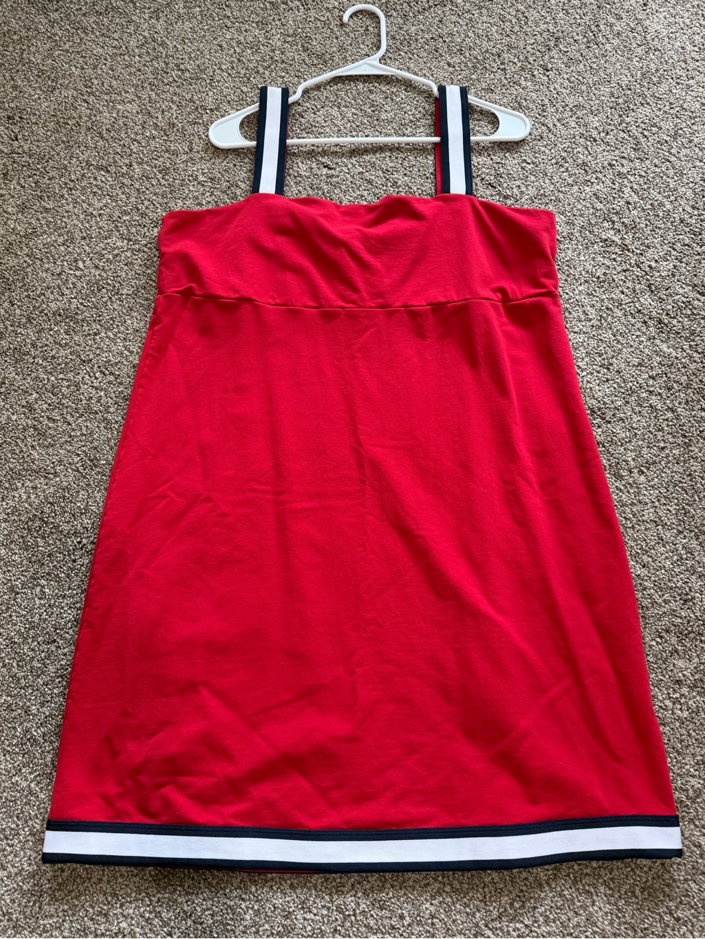 Tommy Hilfiger Red Sun Dress With Navy Label